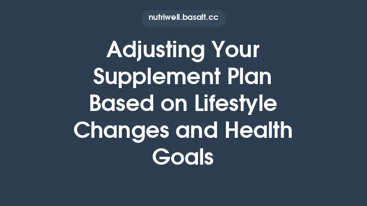 Adjusting Your Supplement Plan Based on Lifestyle Changes and Health Goals Thumbnail