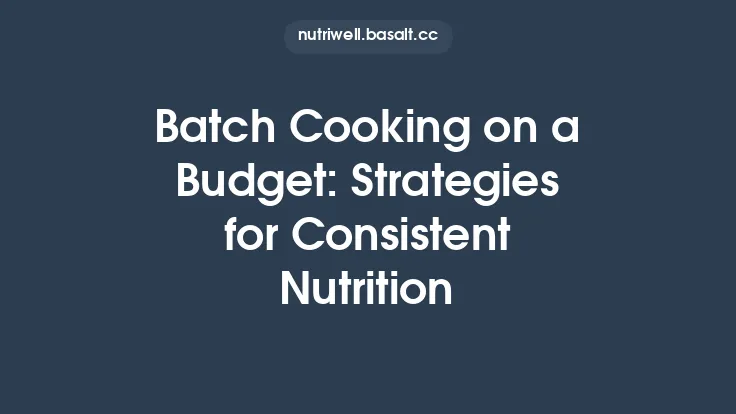 Batch Cooking on a Budget: Strategies for Consistent Nutrition Thumbnail