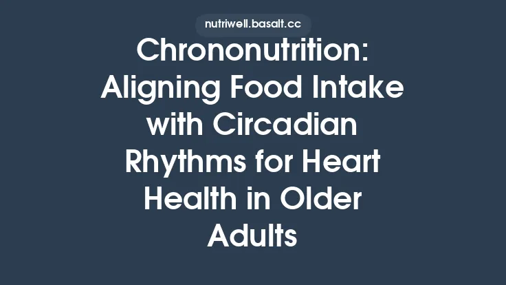 Chrononutrition: Aligning Food Intake with Circadian Rhythms for Heart Health in Older Adults Thumbnail