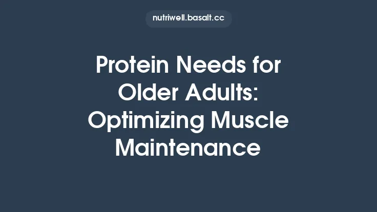 Protein Needs for Older Adults: Optimizing Muscle Maintenance Thumbnail