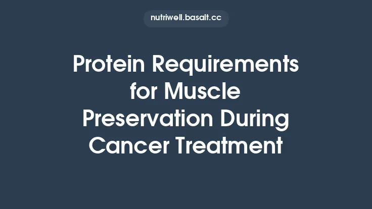 Protein Requirements for Muscle Preservation During Cancer Treatment Thumbnail