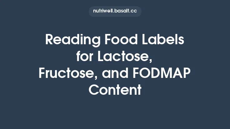 Reading Food Labels for Lactose, Fructose, and FODMAP Content Thumbnail